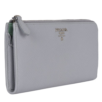Saffiano Triangle Half Zip Wallet