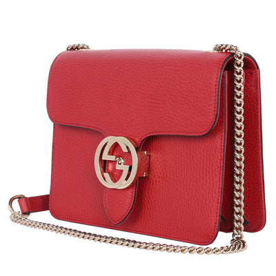 Leather Small Interlocking G Shoulder Bag