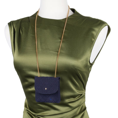 Jersey Micro Mini Shoulder Bag Blue