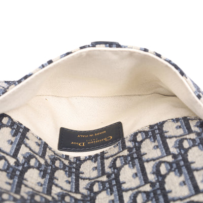 Oblique Saddle Belt Leather Bag Blue