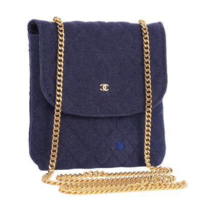 Jersey Micro Mini Shoulder Bag Blue