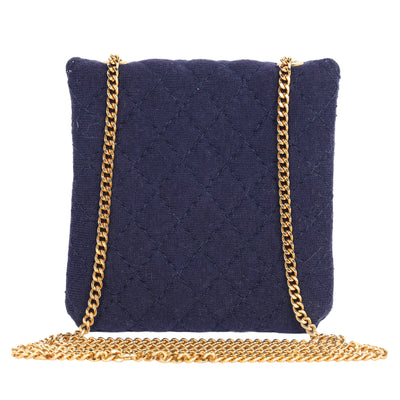 Jersey Micro Mini Shoulder Bag Blue