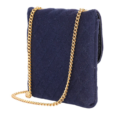 Jersey Micro Mini Shoulder Bag Blue