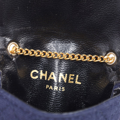 Jersey Micro Mini Shoulder Bag Blue