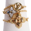 Gold Blooming Strass Gold Ring Set (Authentic New)