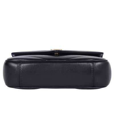 Lambskin Chevron Quilted Mini Loulou Black