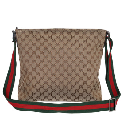 Monogram Web Medium Flat Messenger Bag