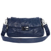 Nappa Soft Leather Bomber Crossbody Bag Medium Blue