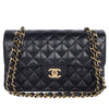 Classic Double Flap Small Bag Quilted Lambskin Black (Authentic Pre-Owned)