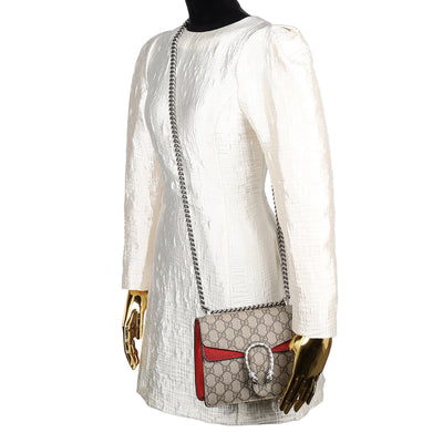 GG Supreme Monogram Mini Dionysus Shoulder Bag Hibiscus Red