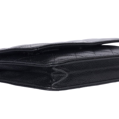 Caviar Leather Mini Wallet On A Chain Quilted Front Flap