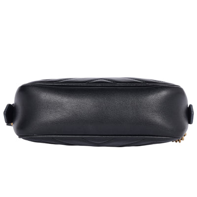 Calfskin Matelasse Mini GG Marmont Chain Shoulder Bag Black
