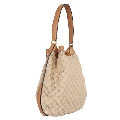 GG Canvas Web Rania Drawstring Hobo