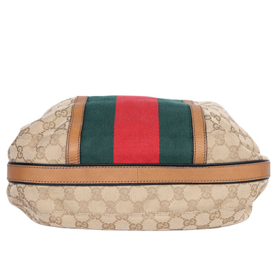 GG Canvas Web Rania Drawstring Hobo