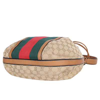 GG Canvas Web Rania Drawstring Hobo