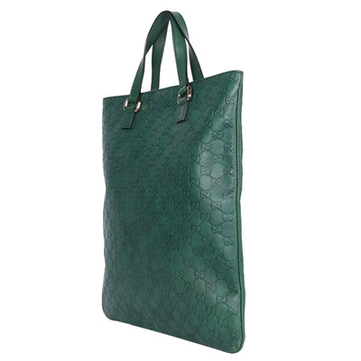 Green Guccissima Leather Slim Tote Bag