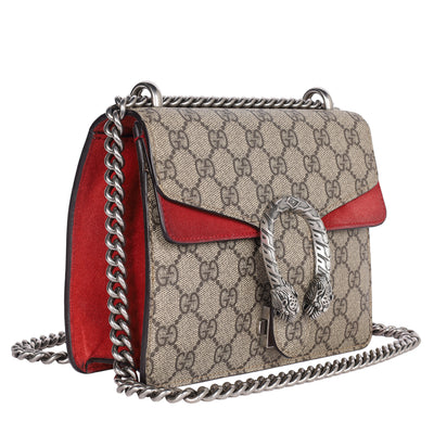 GG Supreme Monogram Mini Dionysus Shoulder Bag Hibiscus Red