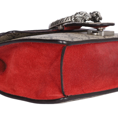 GG Supreme Monogram Mini Dionysus Shoulder Bag Hibiscus Red