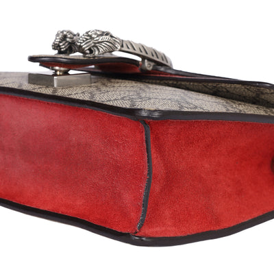 GG Supreme Monogram Mini Dionysus Shoulder Bag Hibiscus Red