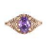 10Kt Yellow Gold Royal Purple Amethyst Solitaire Ring Size 8.5