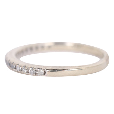 White Gold Diamond Band Ring 5.25