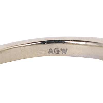 White Gold Diamond Band Ring 5.25