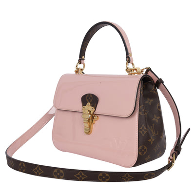 Vernis Leather Monogram Cherrywood Shoulder Bag Rose Ballerine