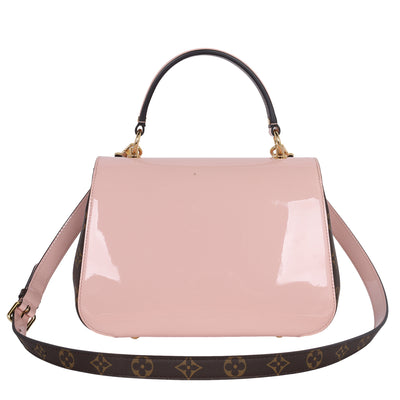 Vernis Leather Monogram Cherrywood Shoulder Bag Rose Ballerine
