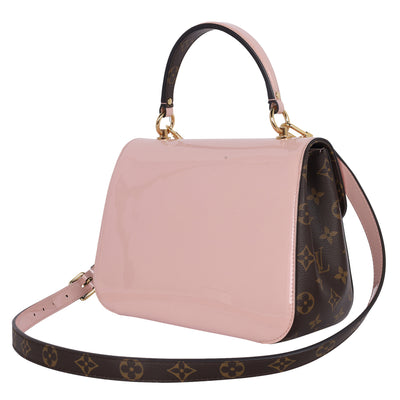 Vernis Leather Monogram Cherrywood Shoulder Bag Rose Ballerine