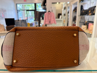 Grainy Calfskin House Check Small Maidstone Saddle Brown