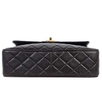 Lambskin Quilted Tassel Camera Case Black Medium Black