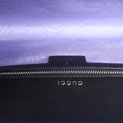 Dionysus Horseshoe Crystal Satin Ribbed Clutch Shoulder Bag Black