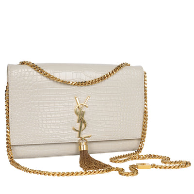 Kate Medium Tassel In Crocodile-Embossed Leather