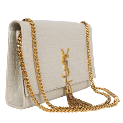 Kate Medium Tassel In Crocodile-Embossed Leather