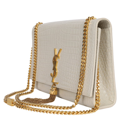 Kate Medium Tassel In Crocodile-Embossed Leather