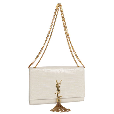 Kate Medium Tassel In Crocodile-Embossed Leather