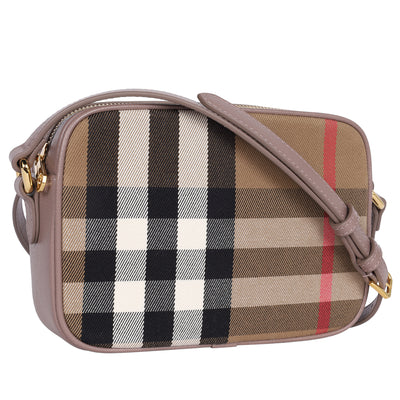 Calfskin House Check Camera Bag