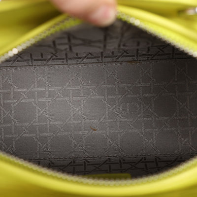 Lady Dior Yellow Lime Leather Shoulder Bag