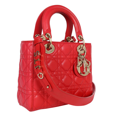 Lambskin Cannage ABC Lady Dior Red