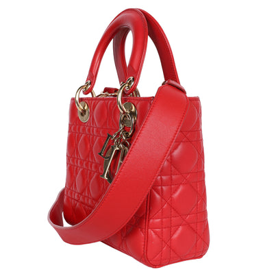 Lambskin Cannage ABC Lady Dior Red