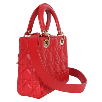 Lambskin Cannage ABC Lady Dior Red