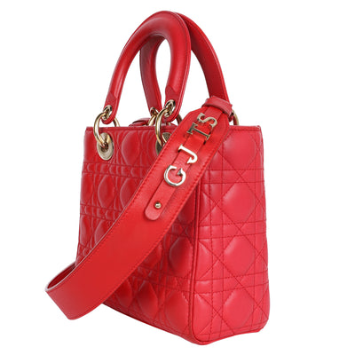 Lambskin Cannage ABC Lady Dior Red