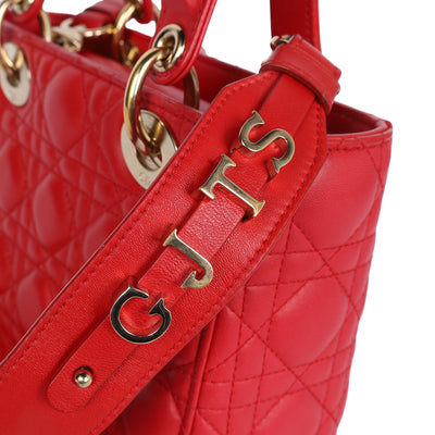 Lambskin Cannage ABC Lady Dior Red