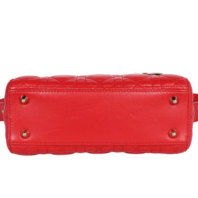 Lambskin Cannage ABC Lady Dior Red