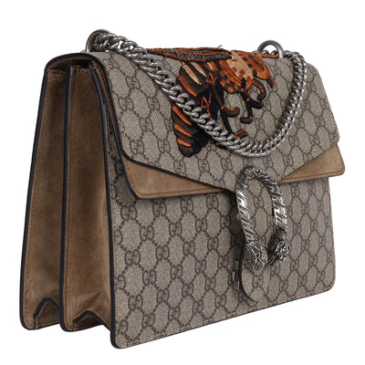 GG Supreme Monogram Bee Embroidered Shoulder Bag