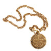 Gold Metal Medallion CC Chain Necklace