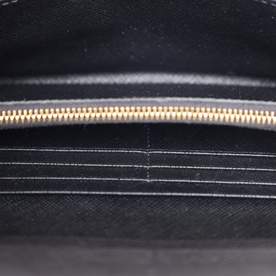 Saffiano Triangle Continental Flap Wallet Black