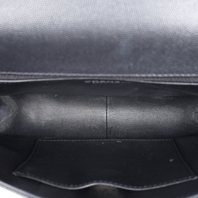 Caviar Quilted Large Boy Flap Bag Black