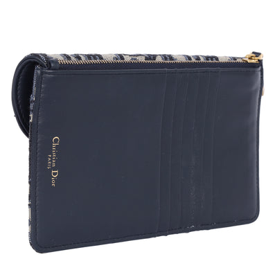 Christian Dior Monogram Saddle Pouch Wallet in Blue