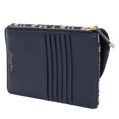 Christian Dior Monogram Saddle Pouch Wallet in Blue